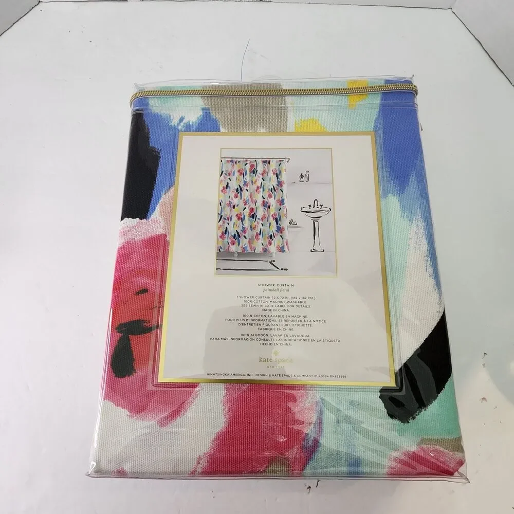 Kate Spade New York Paintball Floral Shower Curtain 72X72 Watercolor Abstract
